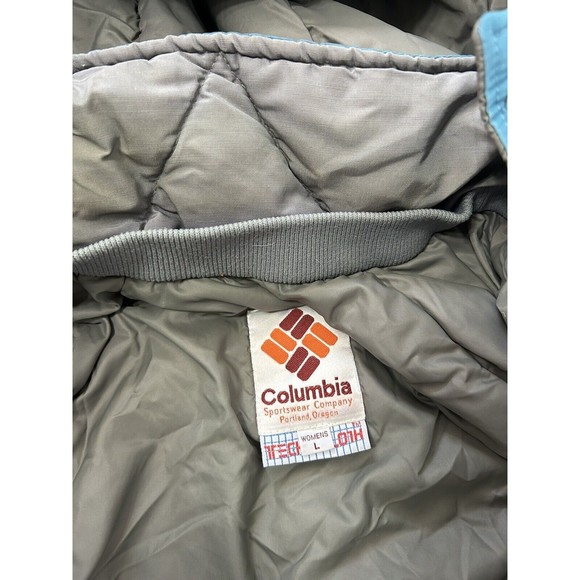 Vintage Columbia Hooded Trench Coat Insulated Thinsulate Size Large‎ Teal Winter - Picture 6 of 14
